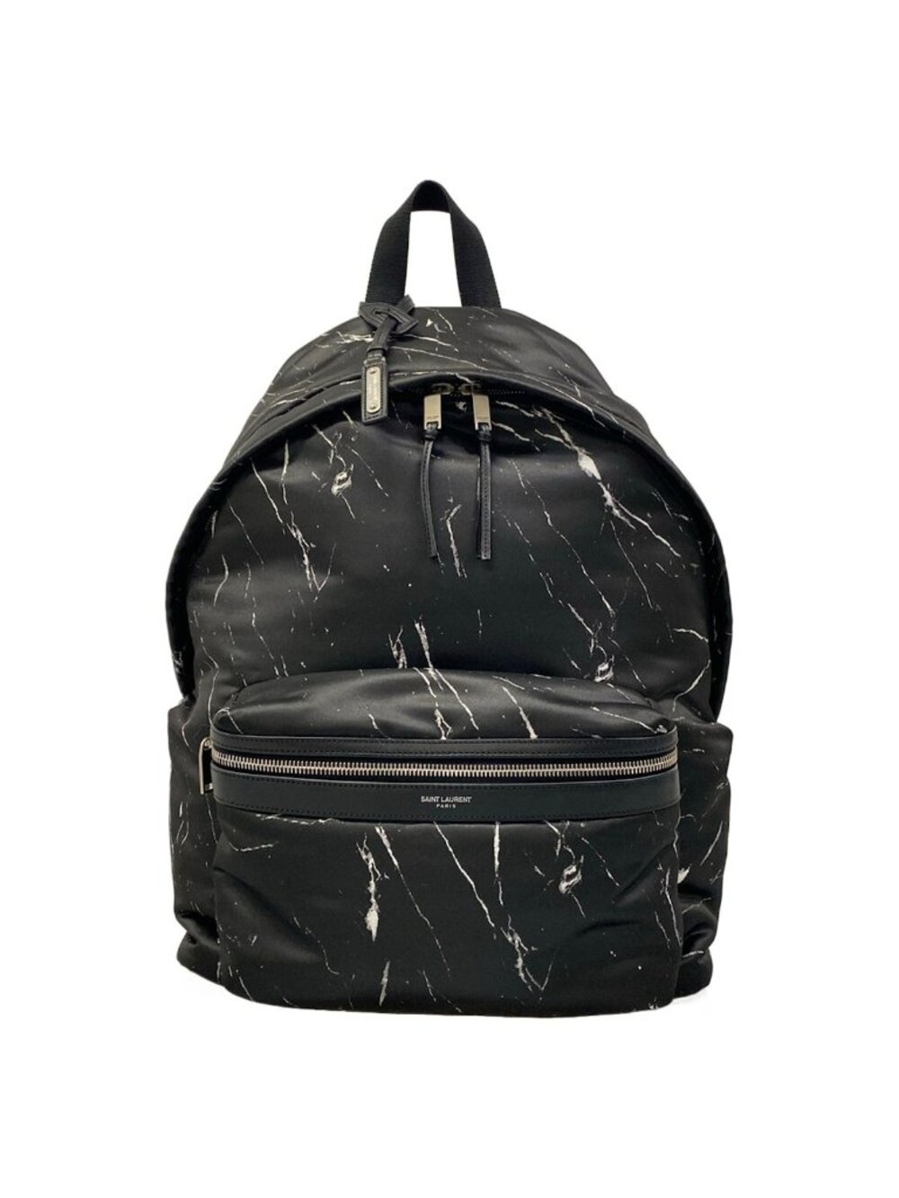 Saint Laurent Paris Backpack City Black White